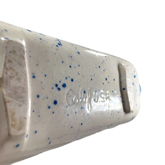 Vintage Rooster Cracker Tray Los Angeles Potteries Blue Stipple Rare HTF READ - Picture 3 of 10